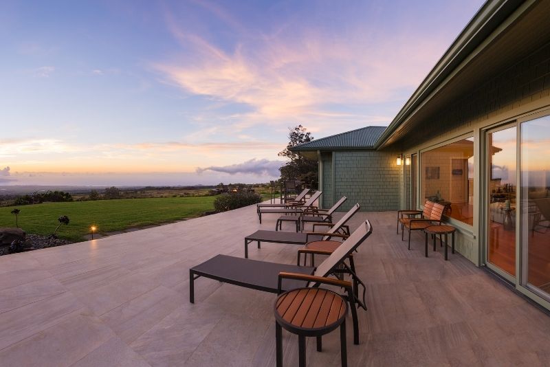 wide space outside the house with decking above the ground