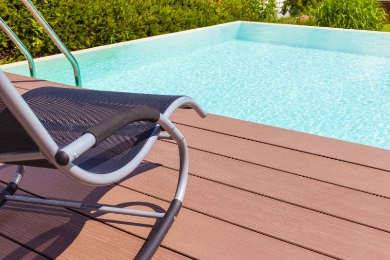 above ground pool with omposite material deck