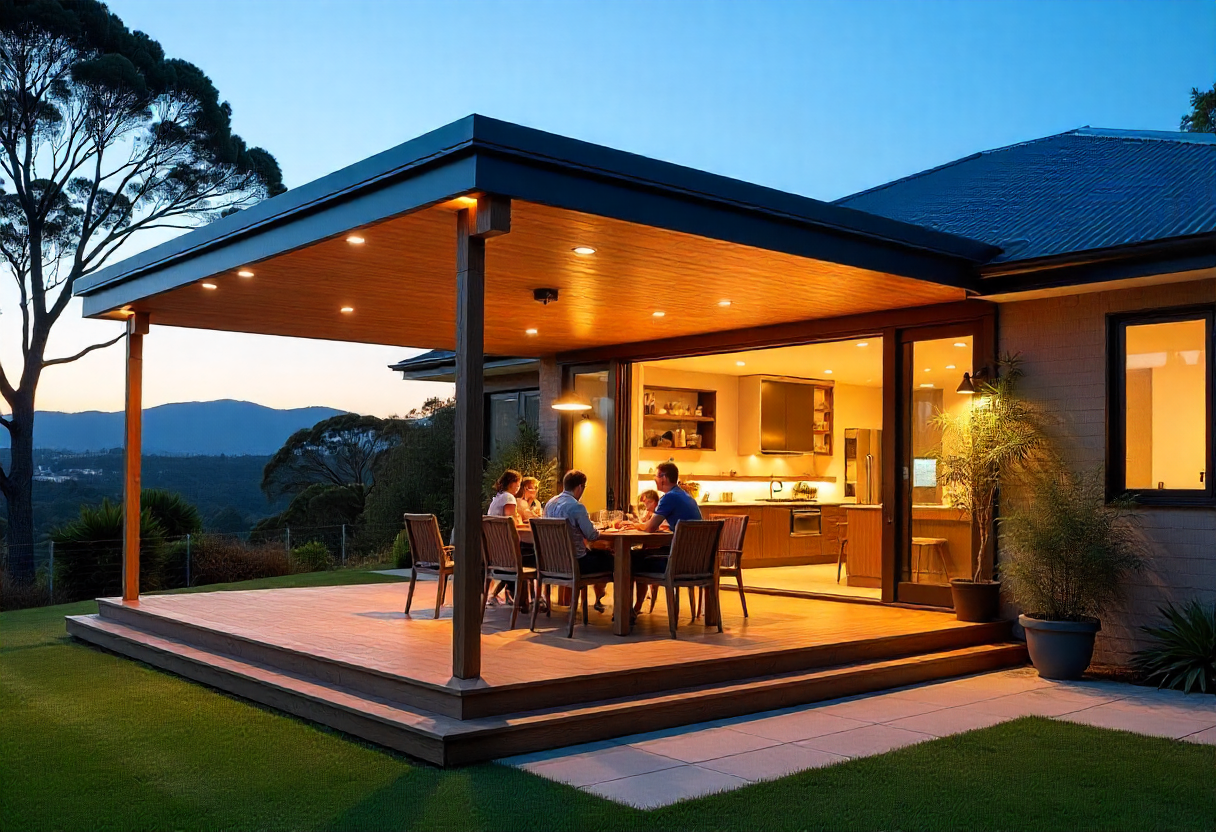 A beautifully designed modern verandah attached to a Canberra