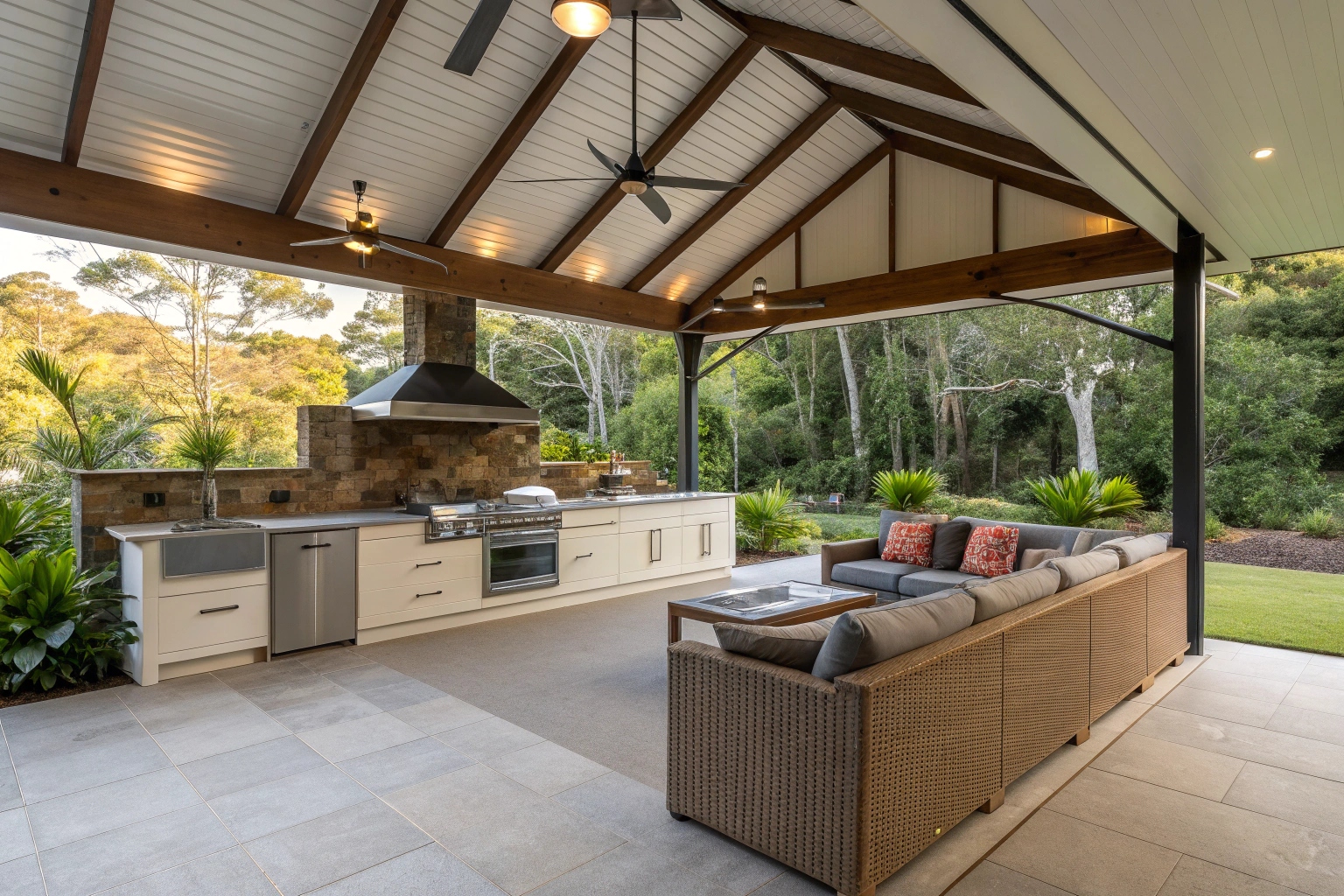 Multi-functional outdoor pavilion with kitchen integration and entertainment area Canberra